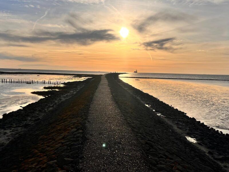 Sonnenuntergang über dem Wattenmeer bei Friedrichskoog